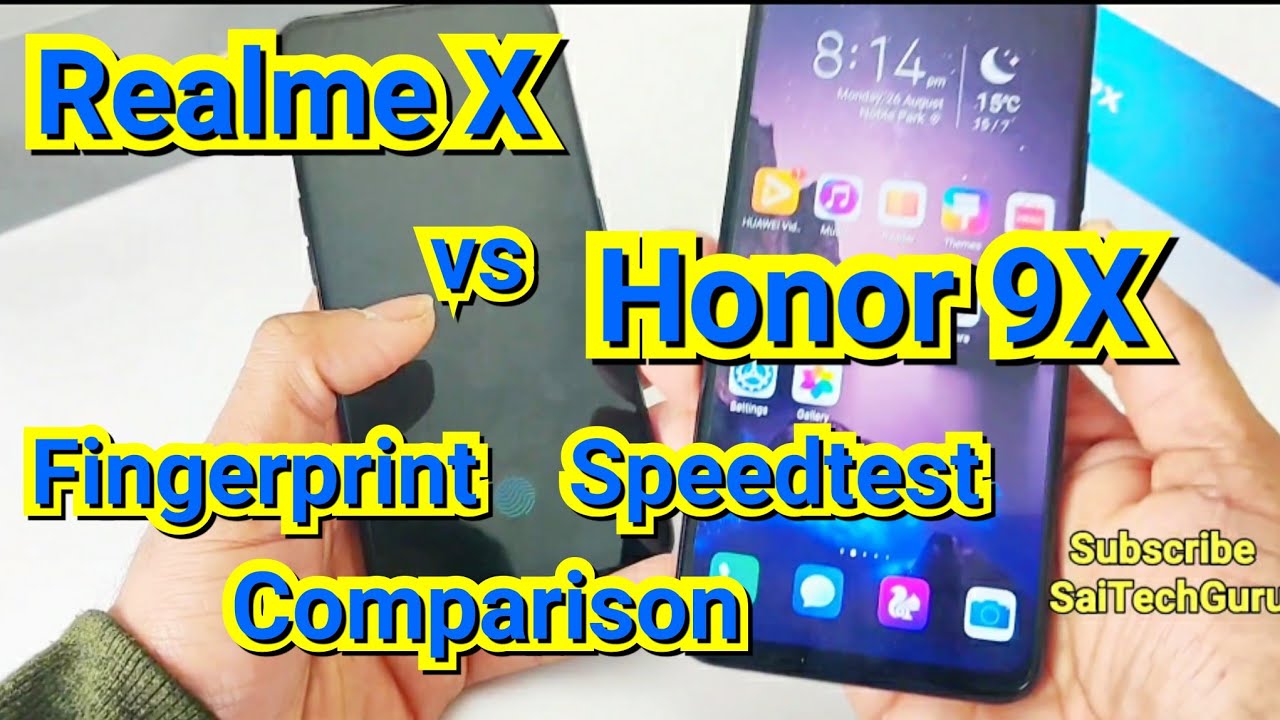 Honor 9x Pro vs Realme x fingerprint speedtest comparison