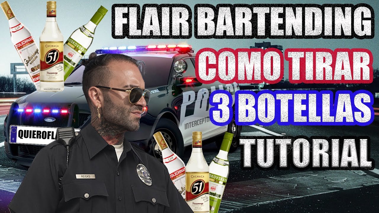 🍸COMO TIRAR 3 BOTELLAS  FLAIR BARTENDING TUTORIAL 