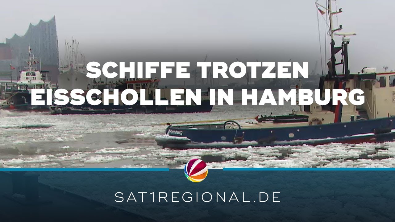 Eisschollen im Hamburger Hafen stellen Kapitäne vor Herausforderungen
