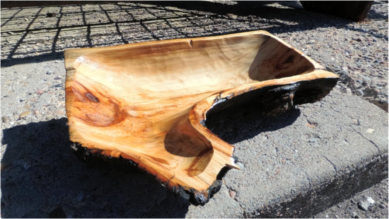 Natural Edge Bowl - Woodcarving An Aspen Wood Bowl