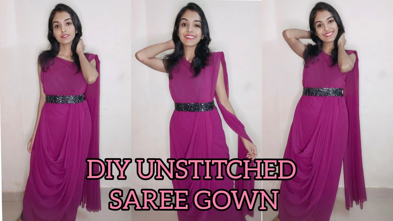 GOWN SAREE WITHOUT STITCHING || PART - 7 || GLAM IT UP || ANNS MATHEW ||