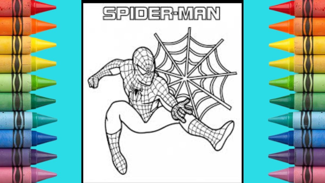 How to Colour Spiderman Throwing Spidey Style | Action Spiderman Coloring | Happy Coloring World