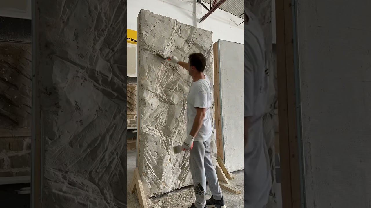 Artificial rock with concrete, imitaci&oacute;n de roca artificial de color blanco #artificialrock #art