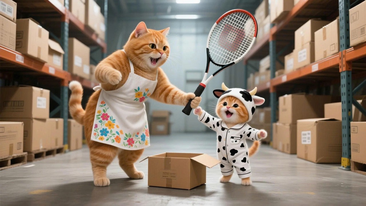 Ginger Plays Tennis for the First Time with a New Racket from Mama Cat 🎾🐱💝 | Funny Cat Videos