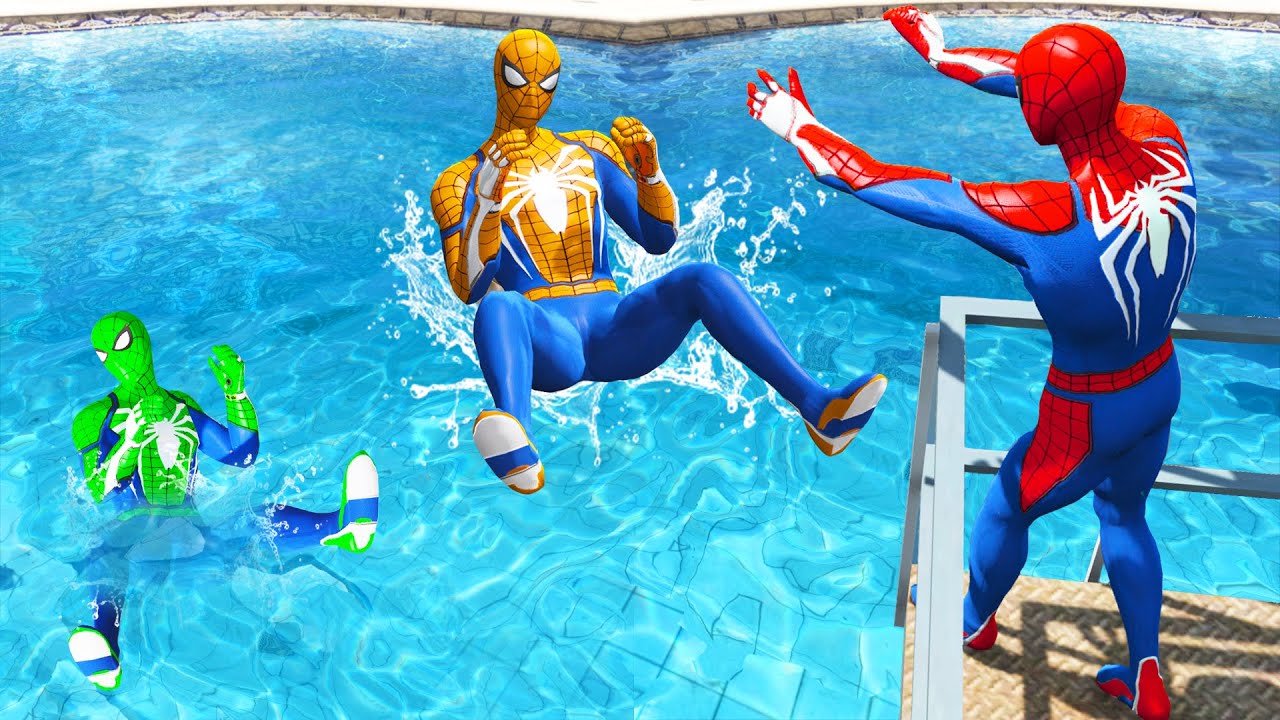 GTA 5 Rainbow Spiderman Water Fails (Euphoria Physics/Ragdolls) #20