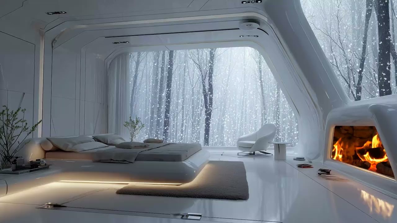 Peaceful Evening Piano and Warm Fire Ambience for Sleep and Stress Relief