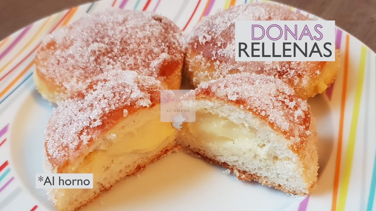 Donas rellenas - al horno - amasado a mano