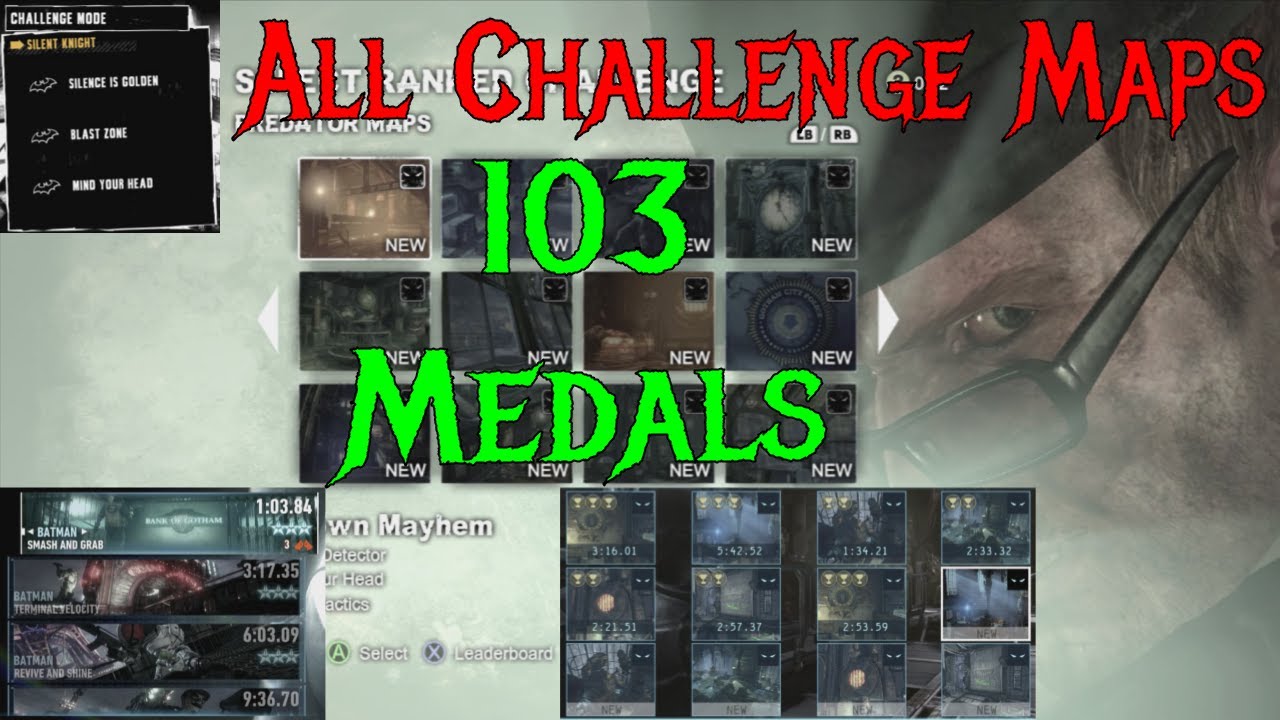 Batman: Arkham Challenge Maps Without Grappling (All Parts)