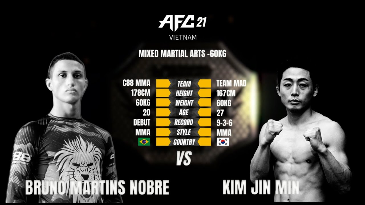 MMA AFC 21 IN VIETNAM : BRUNO MARTINS NOBRE ( brazil ) vs KIM JIN MIN ( Korea )