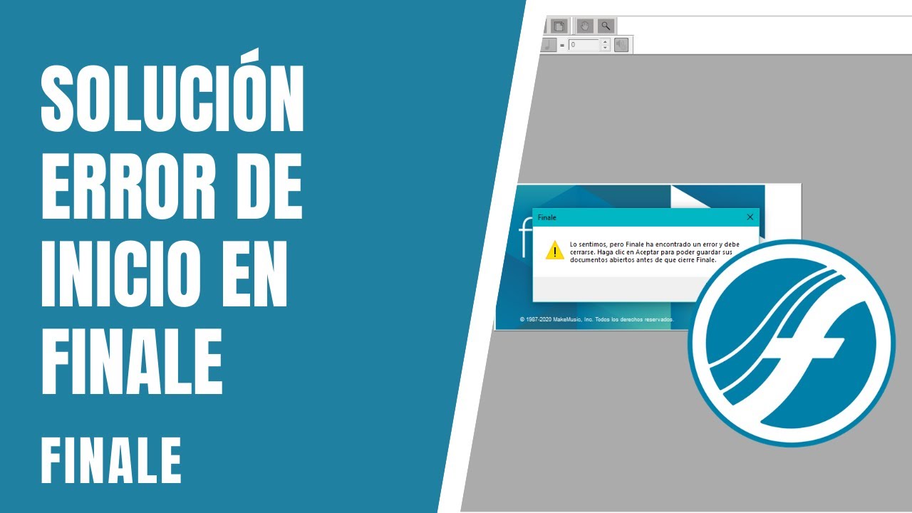 Solución al error del inicio de Finale | Finale