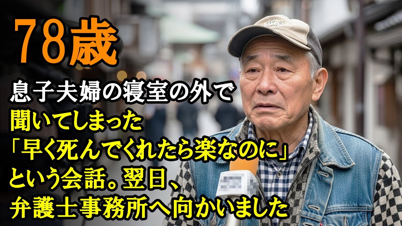 78歳、息子夫婦の寝室の外で聞いてしまった「早く死んでくれたら楽なのに」という会話。翌日、弁護士事務所へ向かいました
