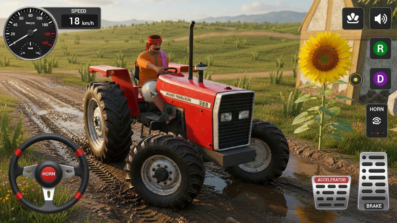 Indian Tractor Driving in Village | Farming Simulator Gameplay 🚜🌾