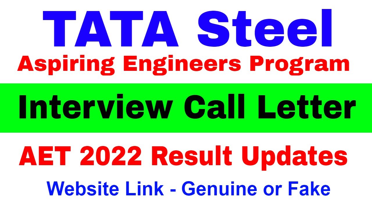 TATA Steel Aspiring Engineers Program Result | AET 2022 Result and Interview Call Letter Update