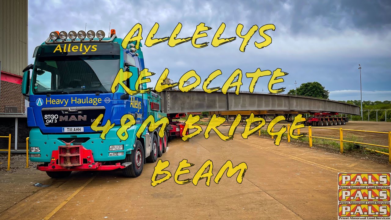 Allelys Move 48m Bridge Beam from inside of factory to outside
