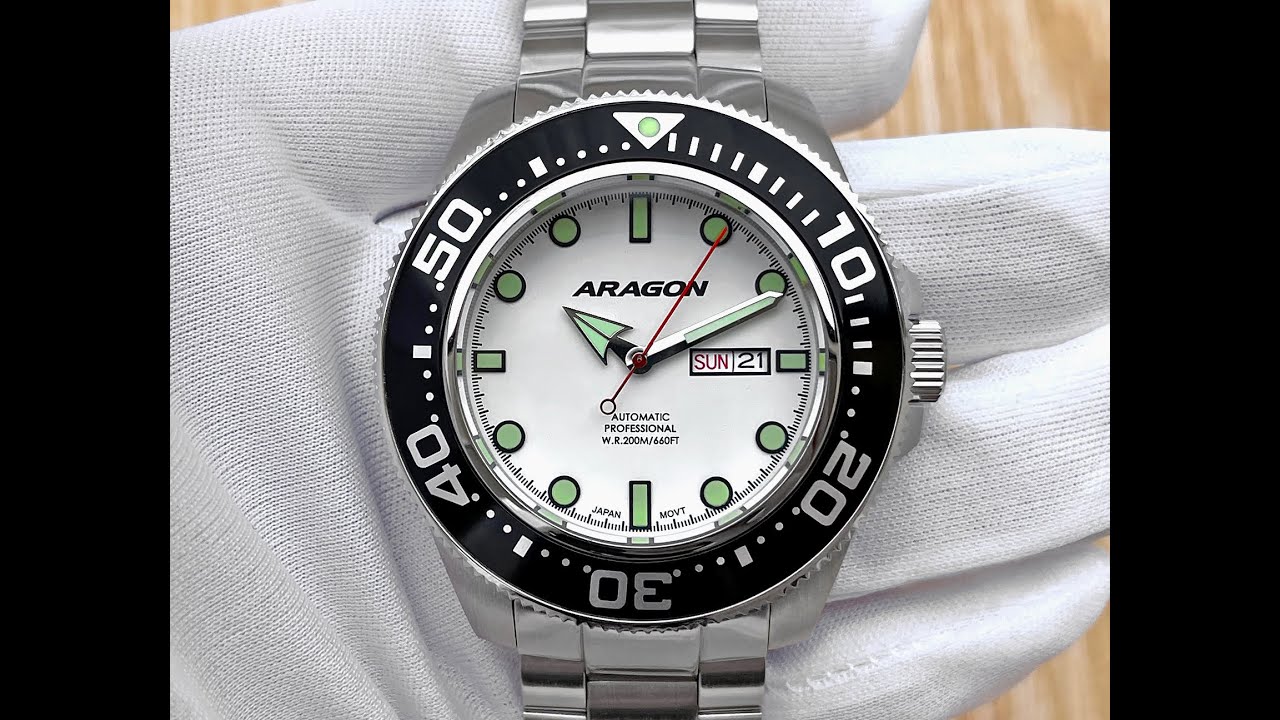 Часы ARAGON Divemaster A054WHT NH36A 50 mm. Automatic 200 meters