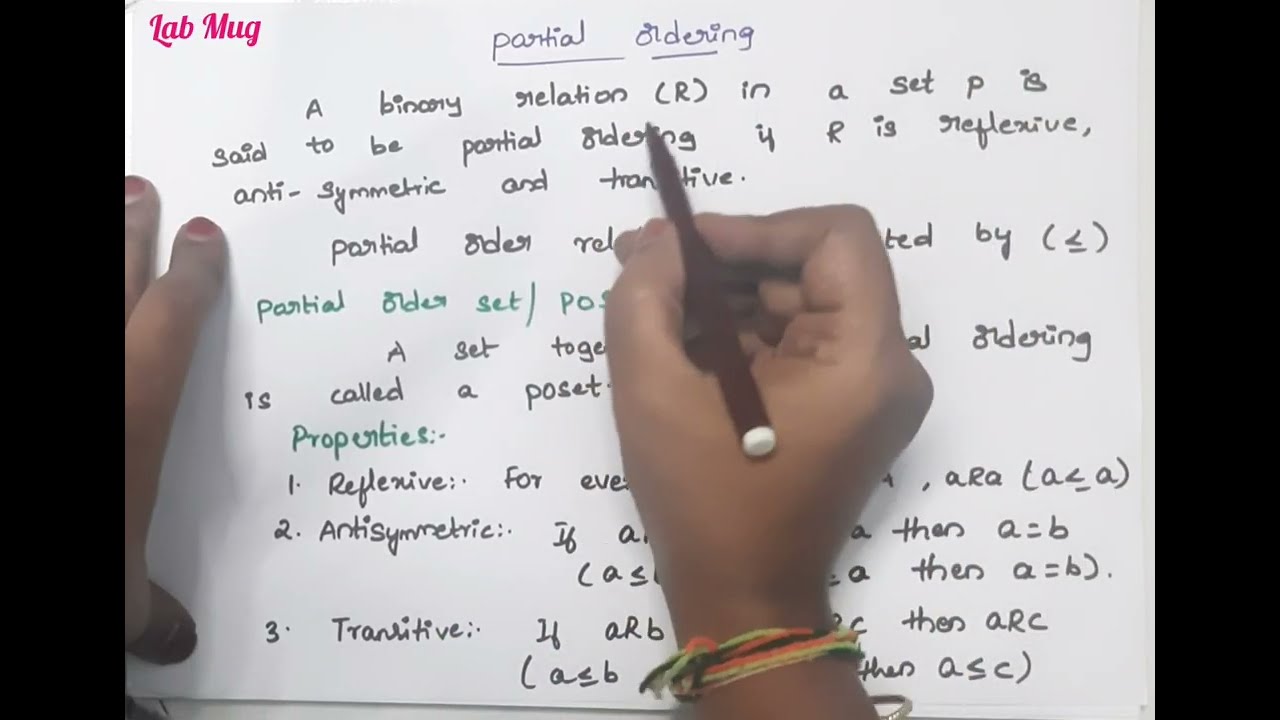 Partial Ordering and POSET with example in Discrete Mathematics|| #youtube #mathematics #videos #cse
