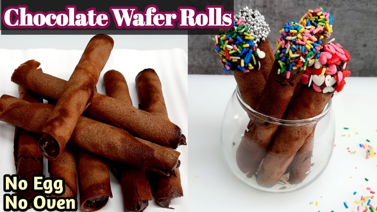 Chocolate Wafer Rolls No Egg/ Oven | Chocolate Cigarette Cookies | Cigarette Russes