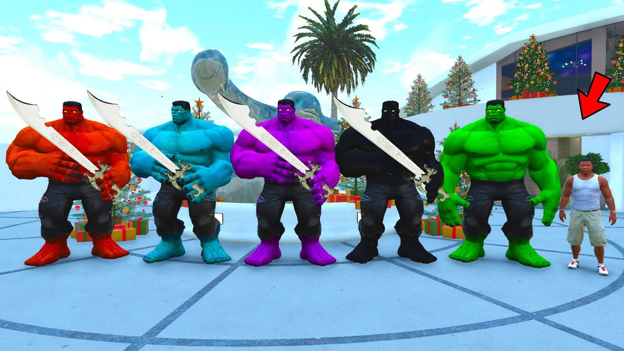 Franklin Playing Hide And Seek With Colourful Hulk In Gta 5 | Gta 5 Gameplay