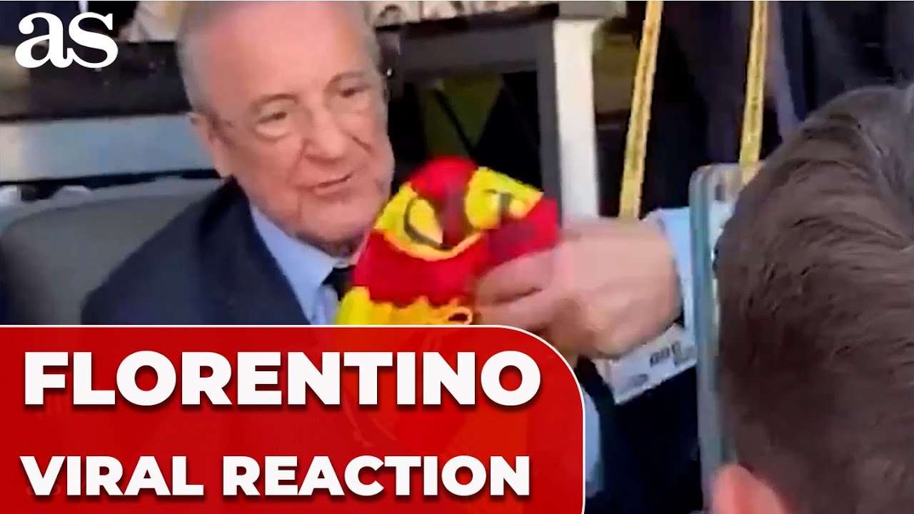 Fan tries to trick FLORENTINO P&Eacute;REZ into signing a BAR&Ccedil;A shirt