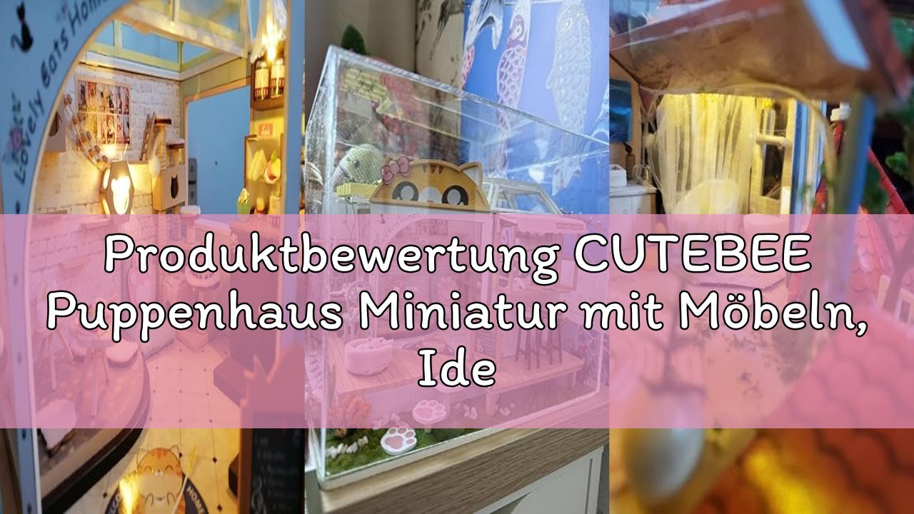 Produktbewertung CUTEBEE Puppenhaus Miniatur mit Möbeln, Idee DIY hölzernes Puppenhaus-Kit, Maßstab