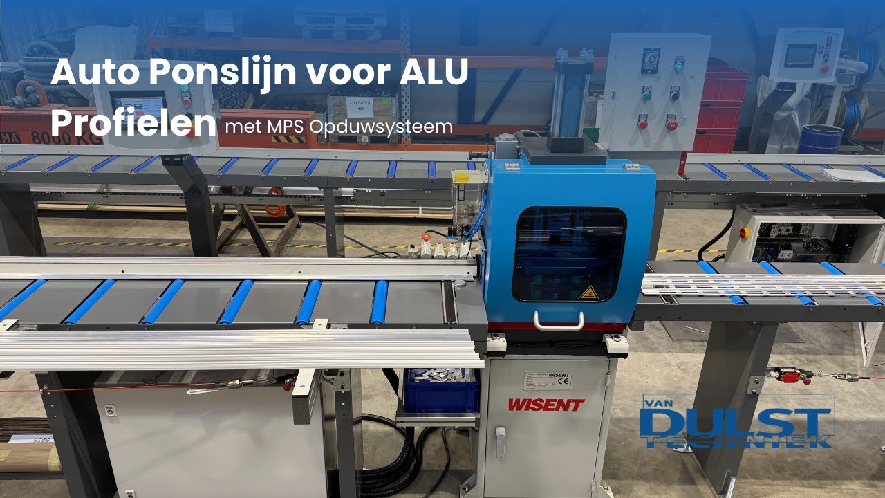 Auto ponslijn voor ALU extrusie profielen met MPS opduwsysteem