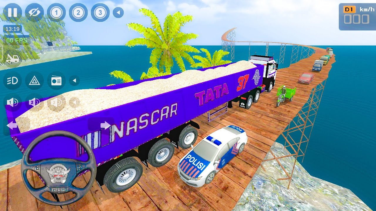 Big heavy Trolley Truck offRoad Drive Full Loaded Truck Driving Gameplay Bus Simulator indonesia