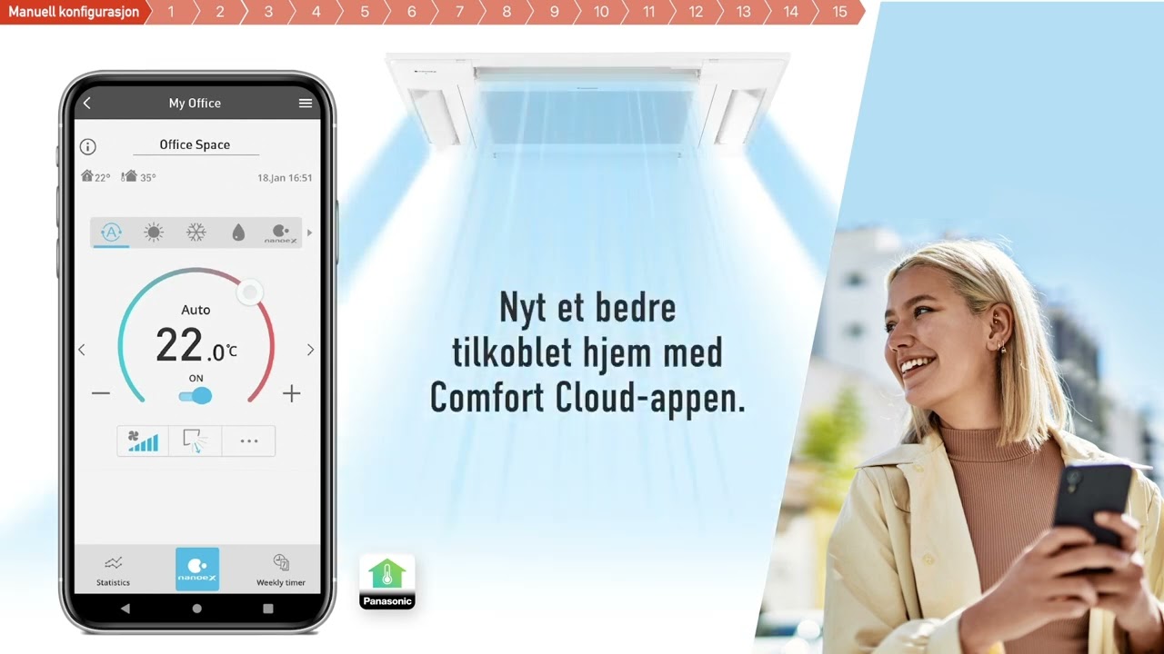 Slik kobler du til Comfort Cloud App  Modeller med kablet fjernkontroll CZ RTC6BLW