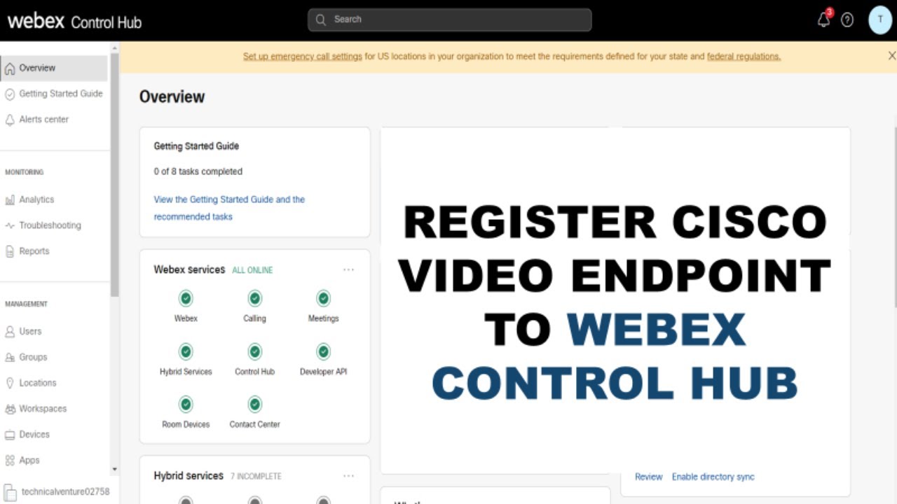 Lec - 7 | Как зарегистрировать конечную точку видео в Webex Control Hub