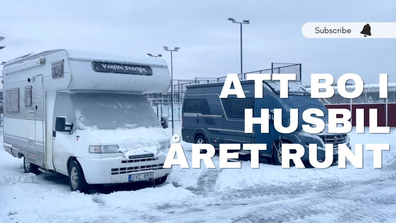 Vi bor i husbil även på vintern | Det kom en massa snö!! | Står på ställplats några nätter
