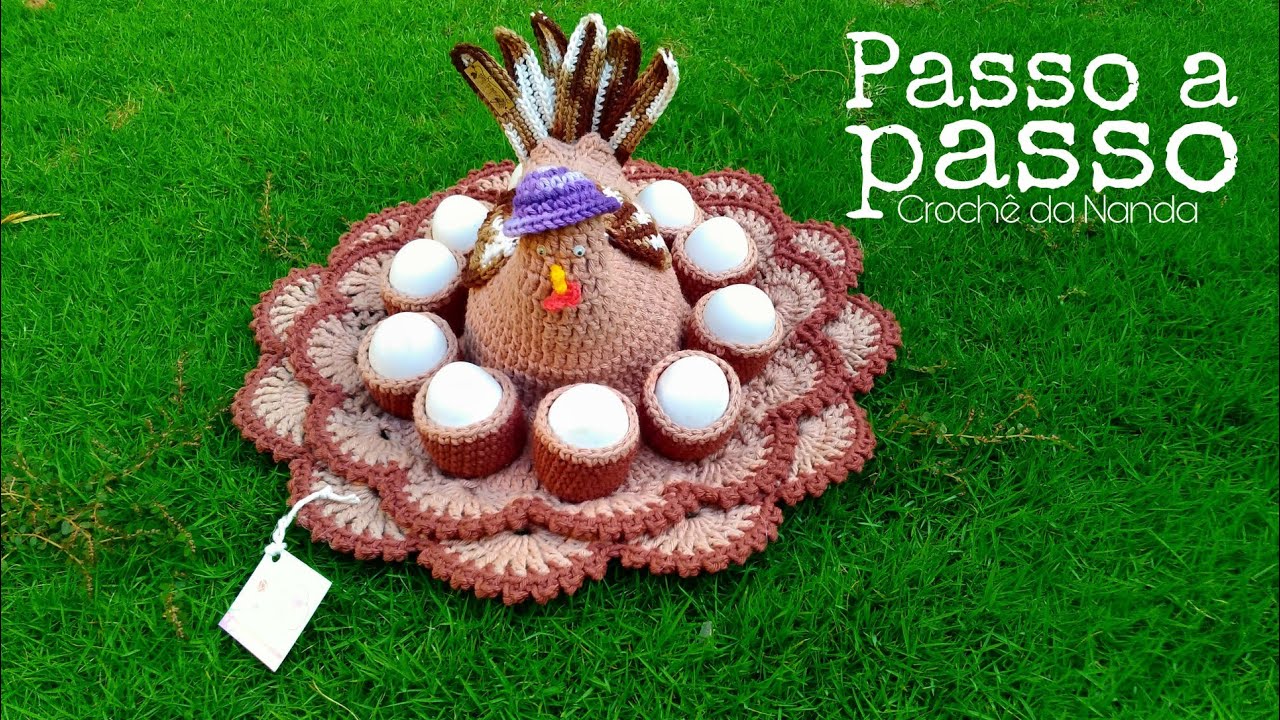 Galinha  porta ovos de crochê , aula completa, com a montagem da galinha.