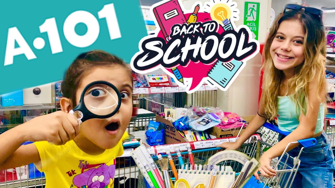 OKULA DÖNÜŞ 2021 A101 OKUL KIRTASİYE ALIŞVERİŞİ Back To School 2021 Sevimli Kardeşler Tv