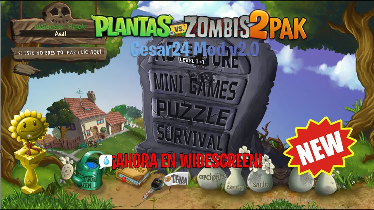 Plants vs. Zombies 2 PAK Cesar24 MOD v2.0 | AHORA EN WIDESCREEN! YA DISPONIBLE PARA PC