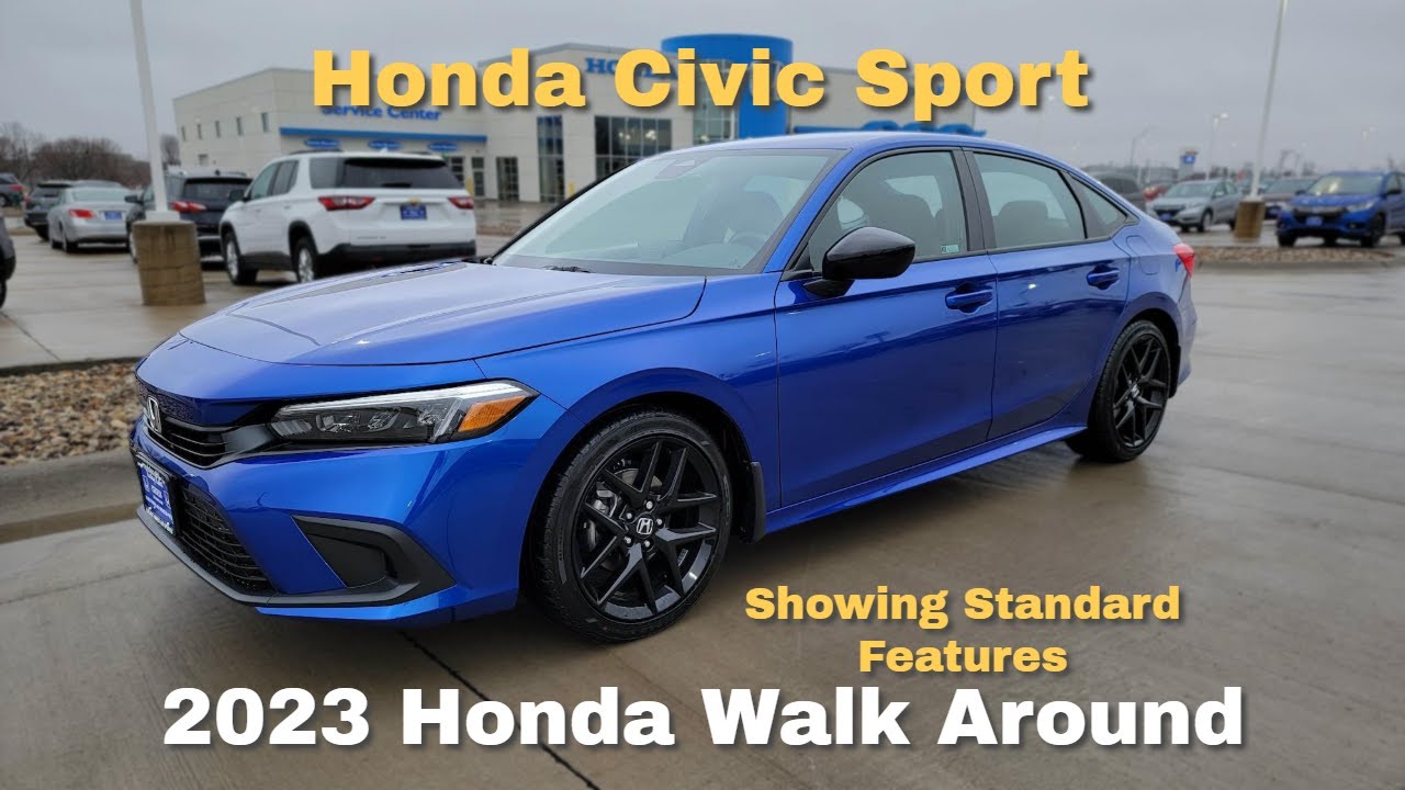 Honda Civic Sport Walkaround 2023 года | стандартные характеристики и функции