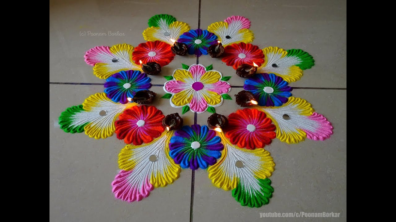 Best rangoli for diwali | Easy rangoli designs by Poonam Borkar