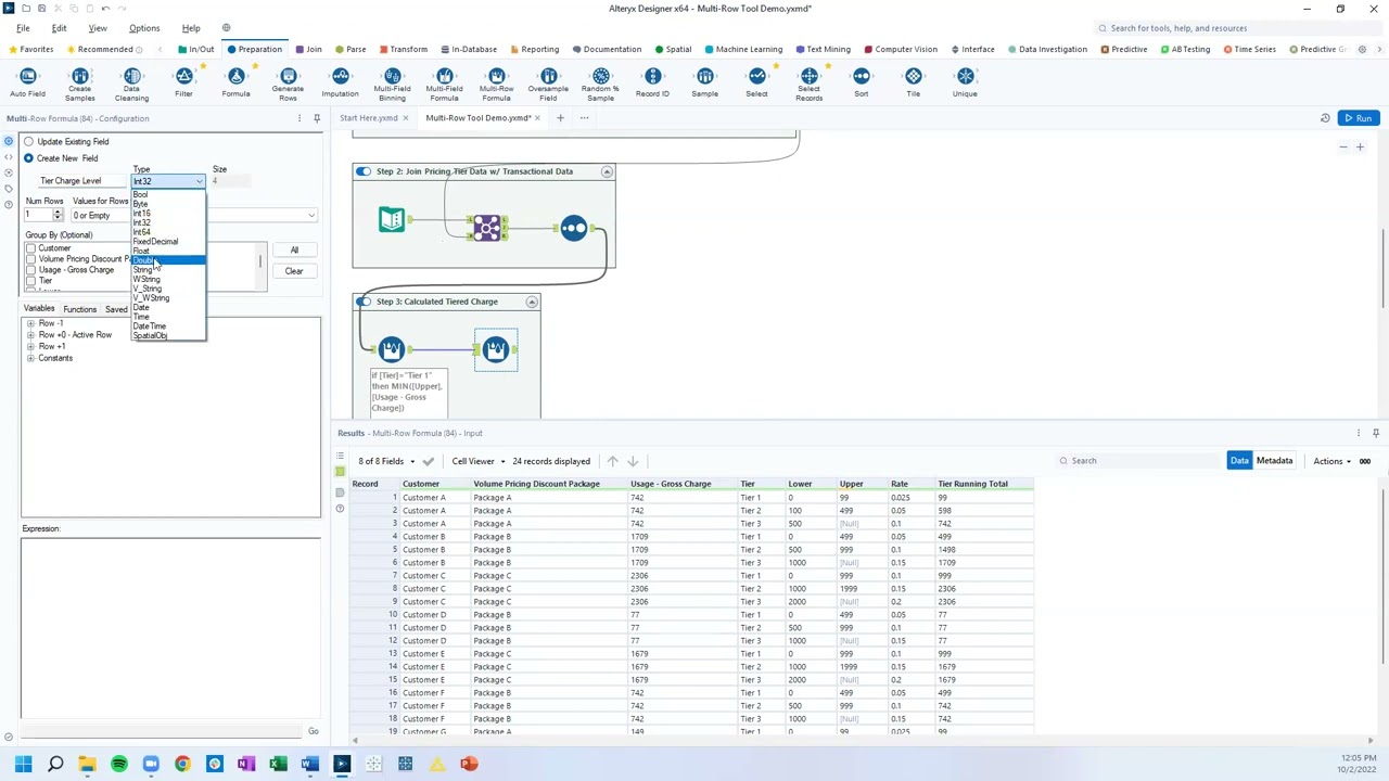 Alteryx Tool Tip   Multi Row Formula Tool