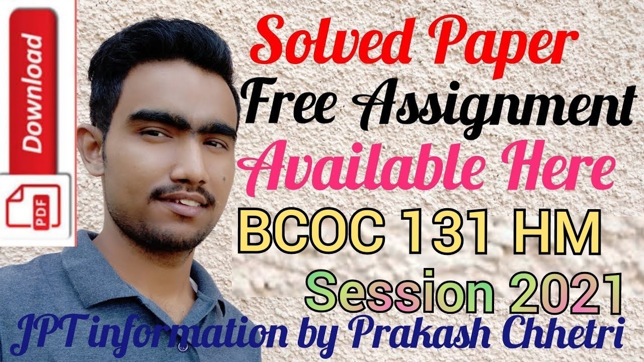 BCOC 131 HINDI MEDIUM SOLVE ASSIGNMENT / BCOC 131 SOLVE ASSIGNMENT PDF 2021 / BCOC LATEST ASSIGNMENT