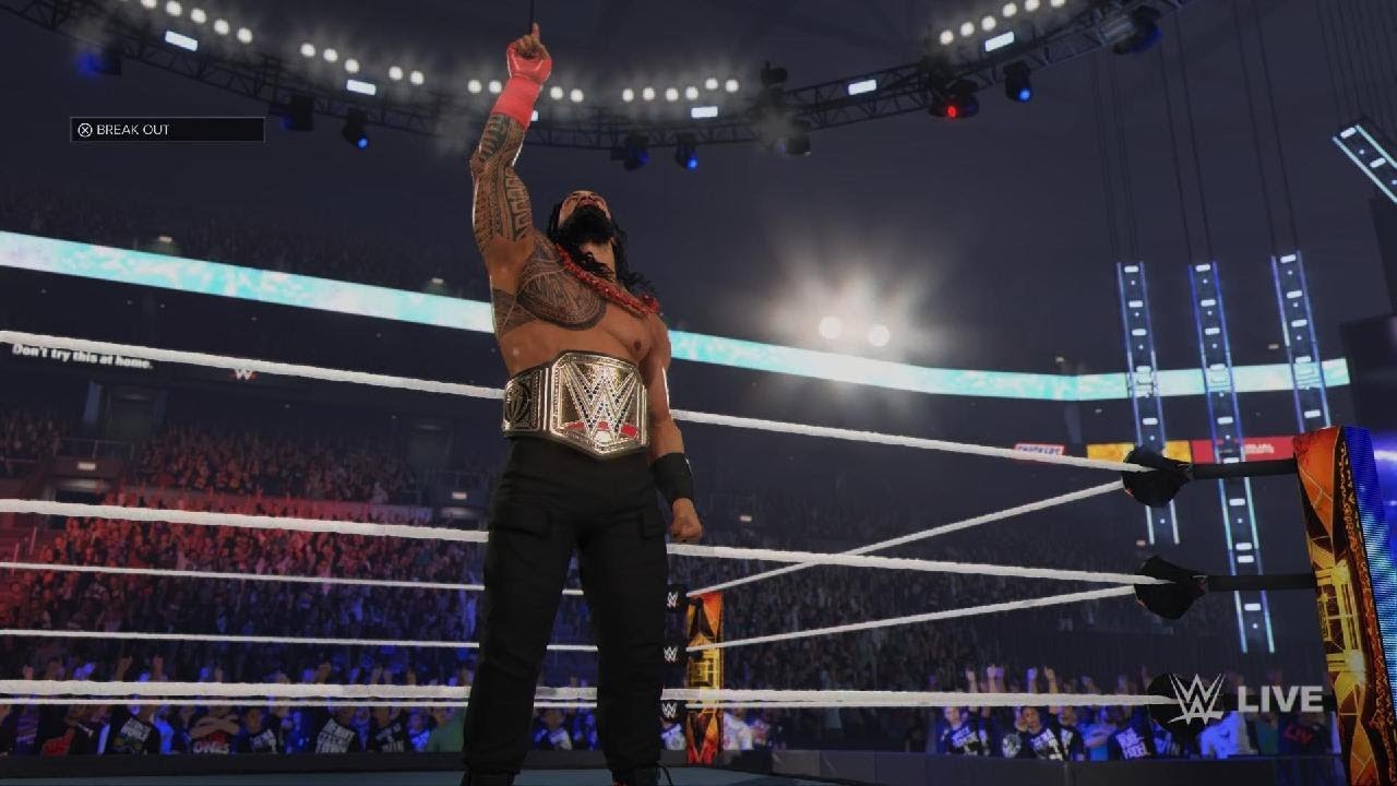 ROMAN REIGNS VS THE ROCK WWE 2K24 PS5 GAMEPLAY 4K ULTRA REALISTIC @TRIPLEAAAGAMER 