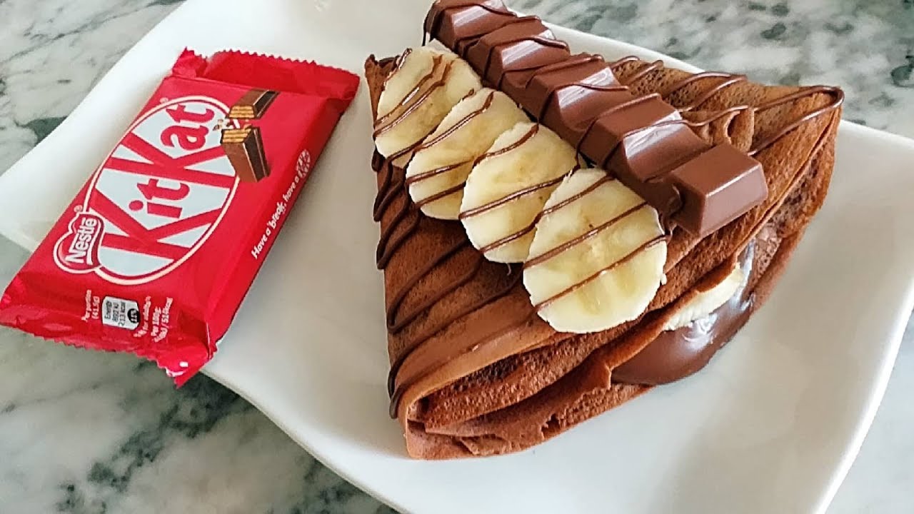 كريب مقرمش بكل اسراره وصفة المحلات Cr&ecirc;pe croustillante nutella banane