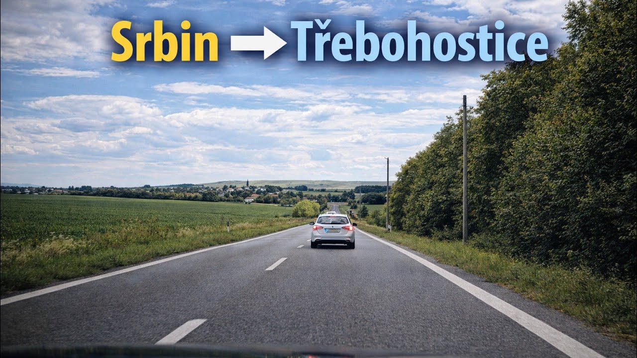 🚗 Srbin → Třebohostice | Calm Night Drive | 4K | No Commentary