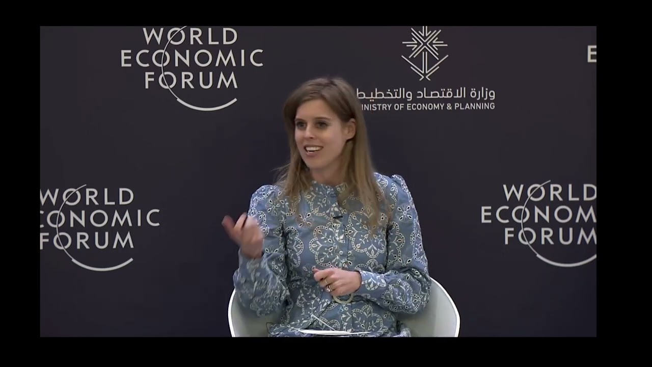 Princess Beatrice at the Economic Forum: Meeting the 21st Century Entrepreneurs, 2024.