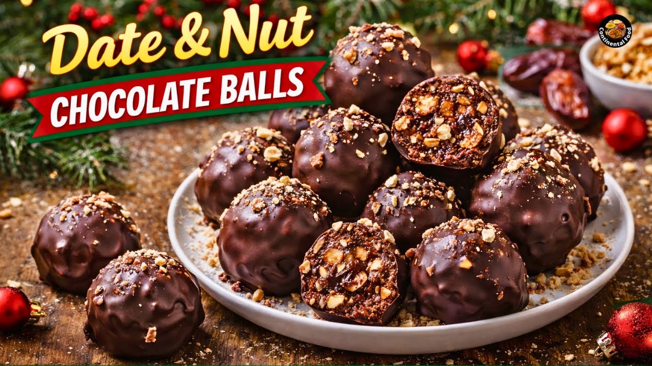 Dates & Nuts Chocolate Balls | Healthy No-Bake Dessert Recipe
