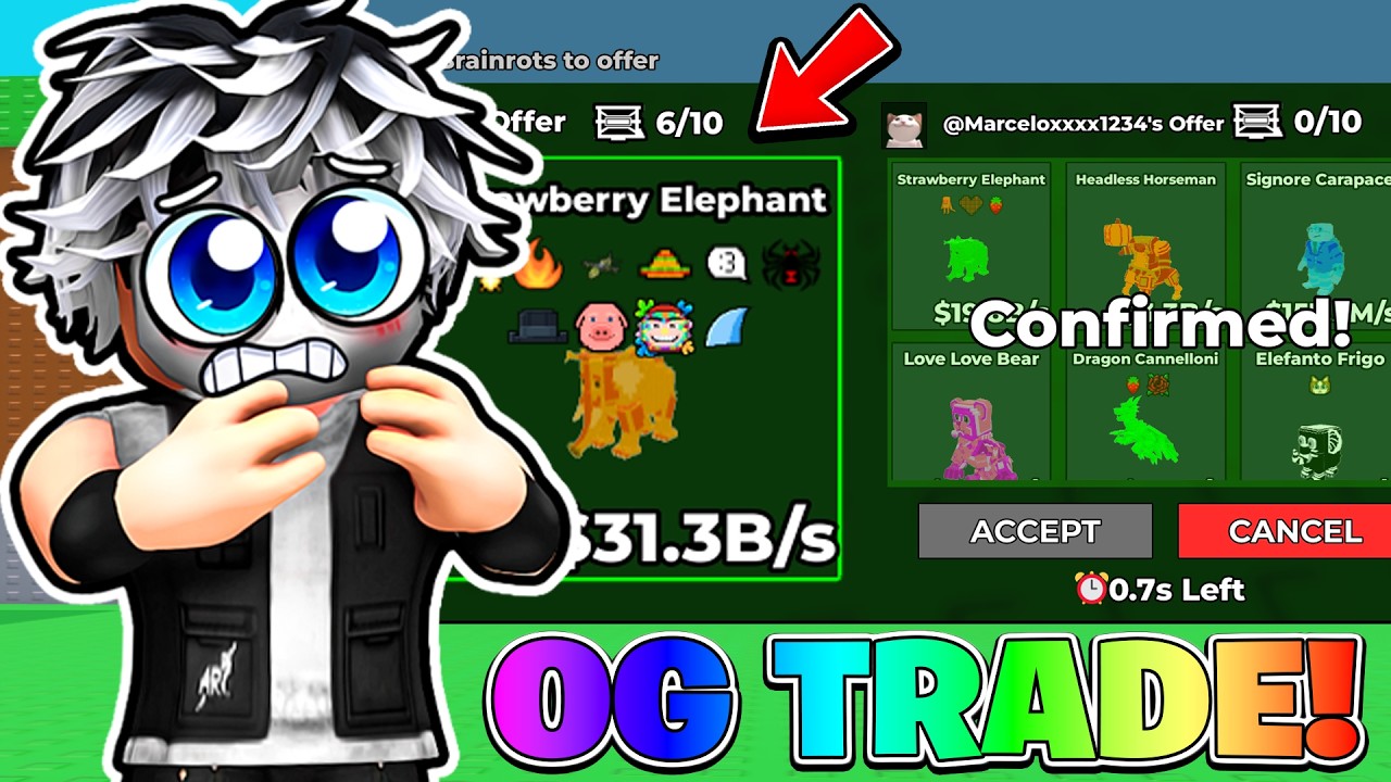 DOSTAŁEM NIESAMOWITE OFERTY ZA OG 31B/S STRAWBERRY ELEPHANT W STEAL A BRAINROT! Roblox