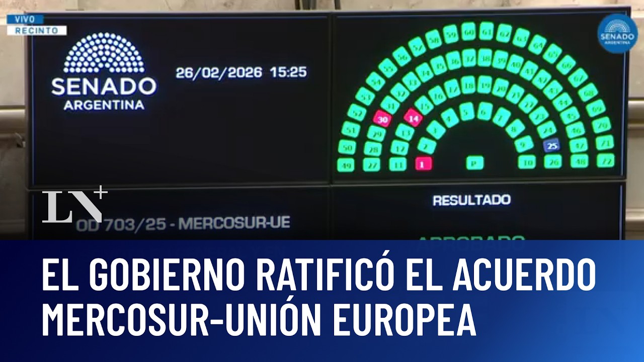 El Senado aprobó el acuerdo Mercosur-UE: con 69 votos a favor y 3 en contra