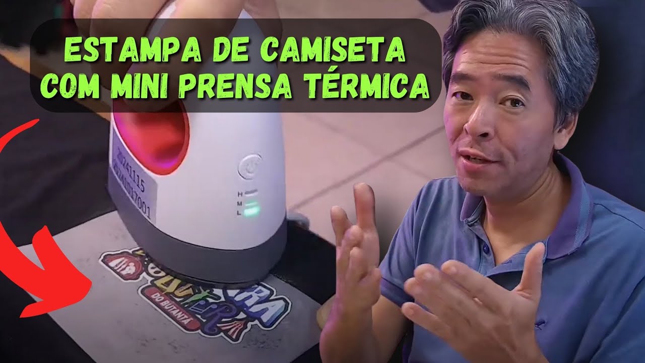 Estampa de camiseta com mini prensa térmica