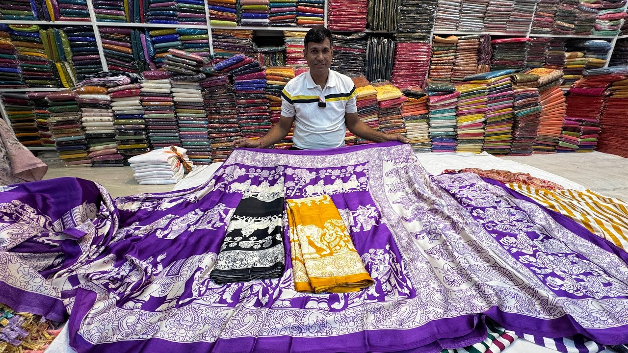 Chickpet Wholesale Saree Shops | Ajrakh Print Saree | Banarasi Sarees | Linen Sarees | Singles Avl