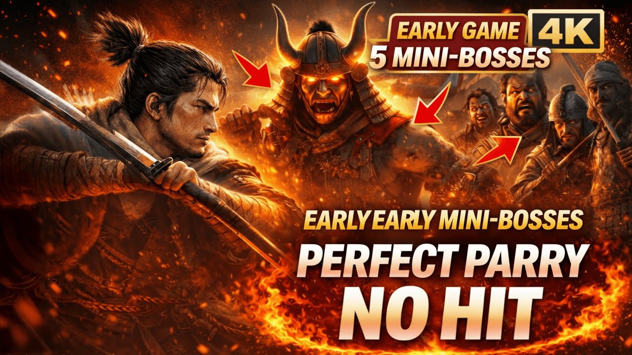 Sekiro – 5 Early Game Mini Bosses DESTROYED | Perfect Parries, NO HIT! #sekiro