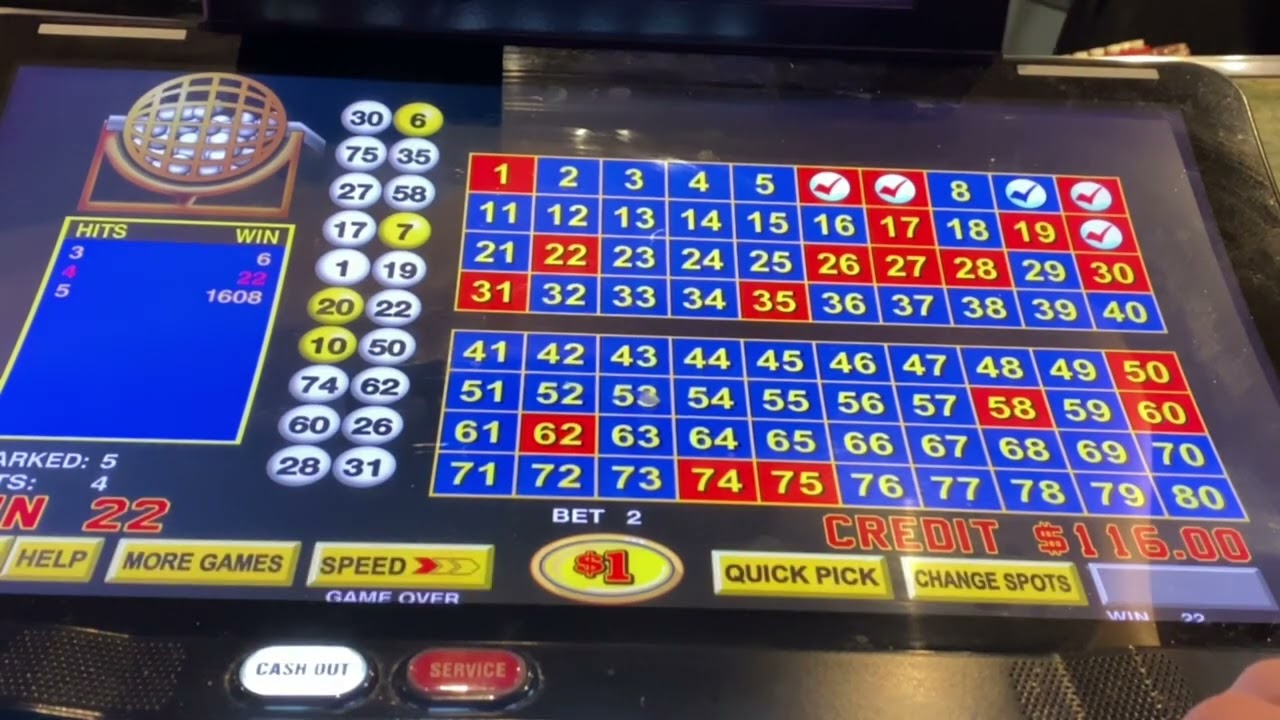 Single Card Keno - How many winning hits can we get? $1 denom, $2 per spin #kenonation