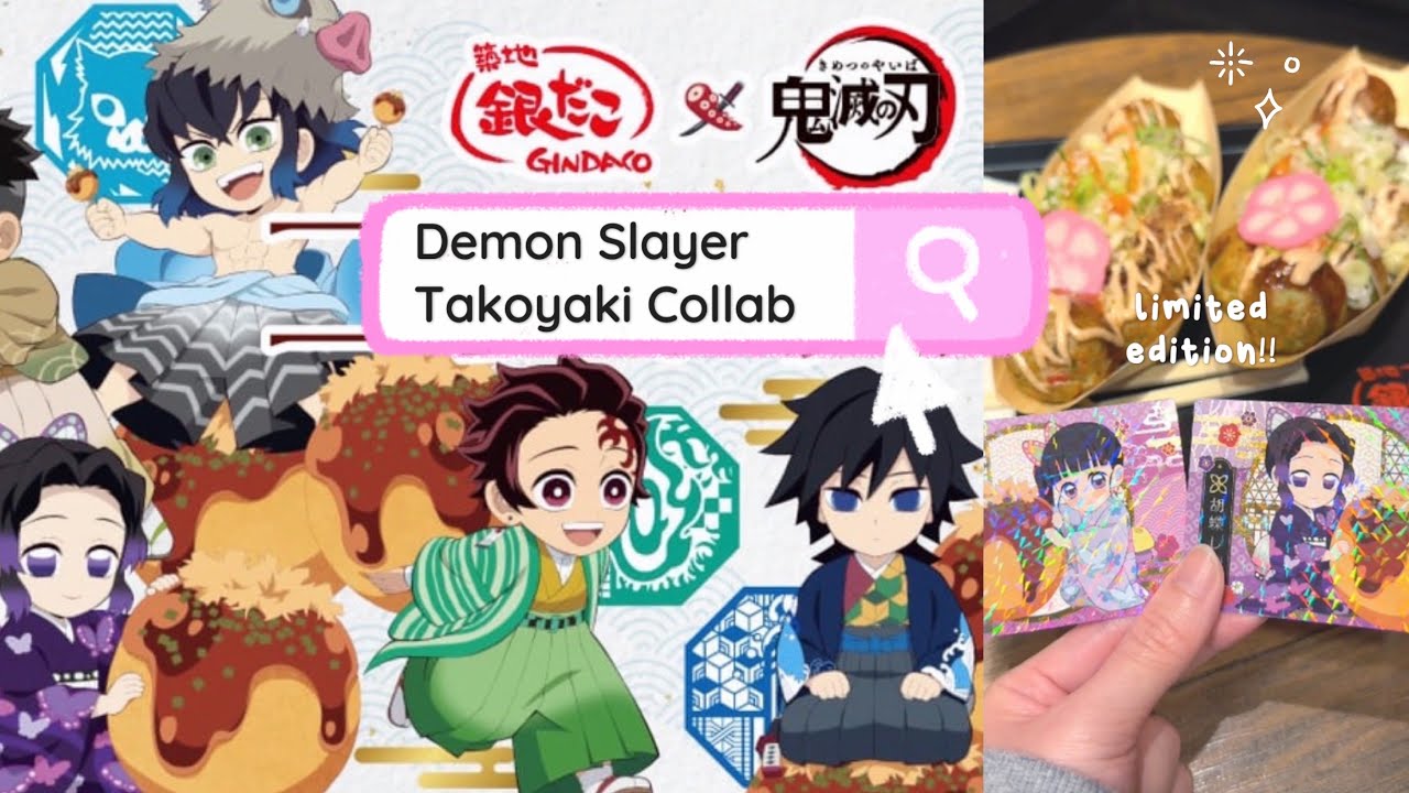 We ate 100 takoyakis for Demon Slayer Cards in Japan!! 🇯🇵🐙 [Kimetsu no Yaiba x Gindaco 2025]