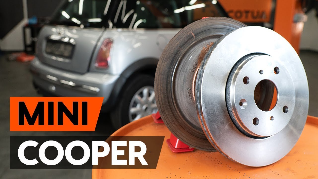 How to change rear brake discs / rear brake rotors on MINI COOPER 1 (R50, R53) [TUTORIAL AUTODOC]