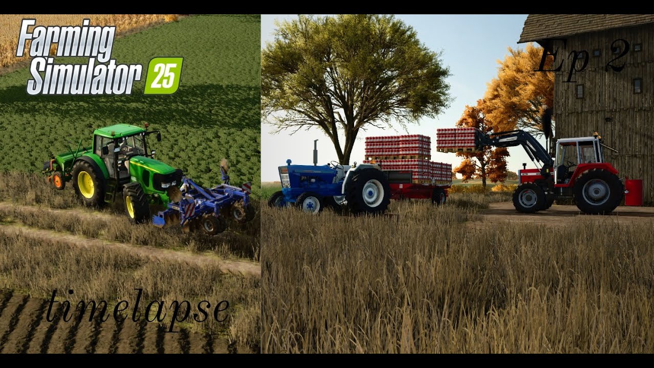 [FS25] Timelapse ( fin des labour semis de colza et chargement de la farine ) Ep2